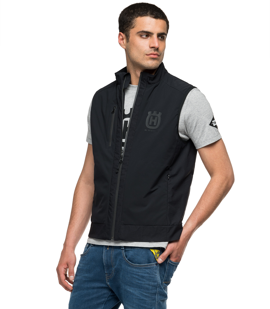 フルジップナイロンべスト REPLAY FOR HUSQVARNA 詳細画像 ブラック 3